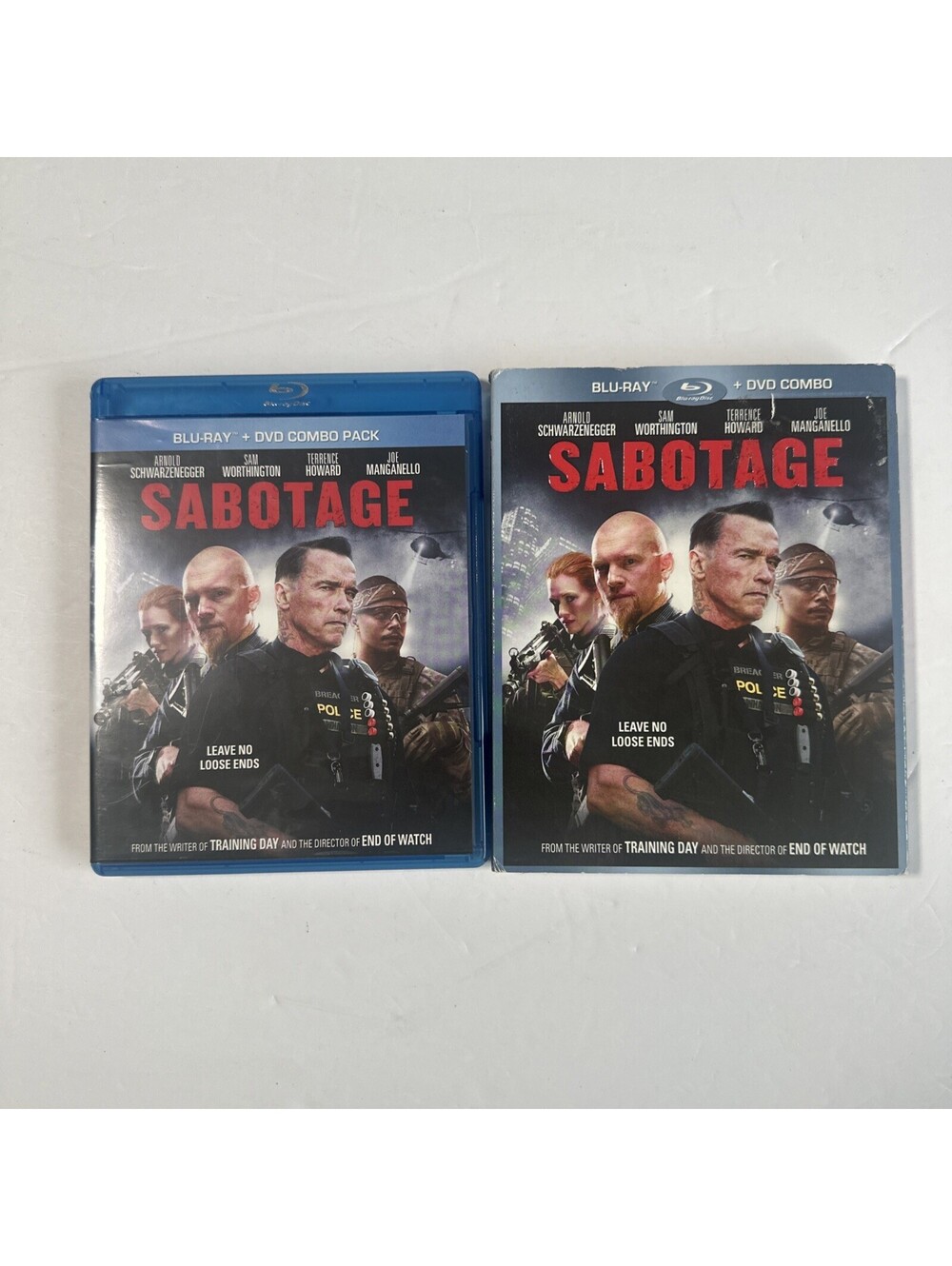 Sabotage Blu-ray DVD Combo 2014 Arnold Schwarzenegger w/ Slipcover